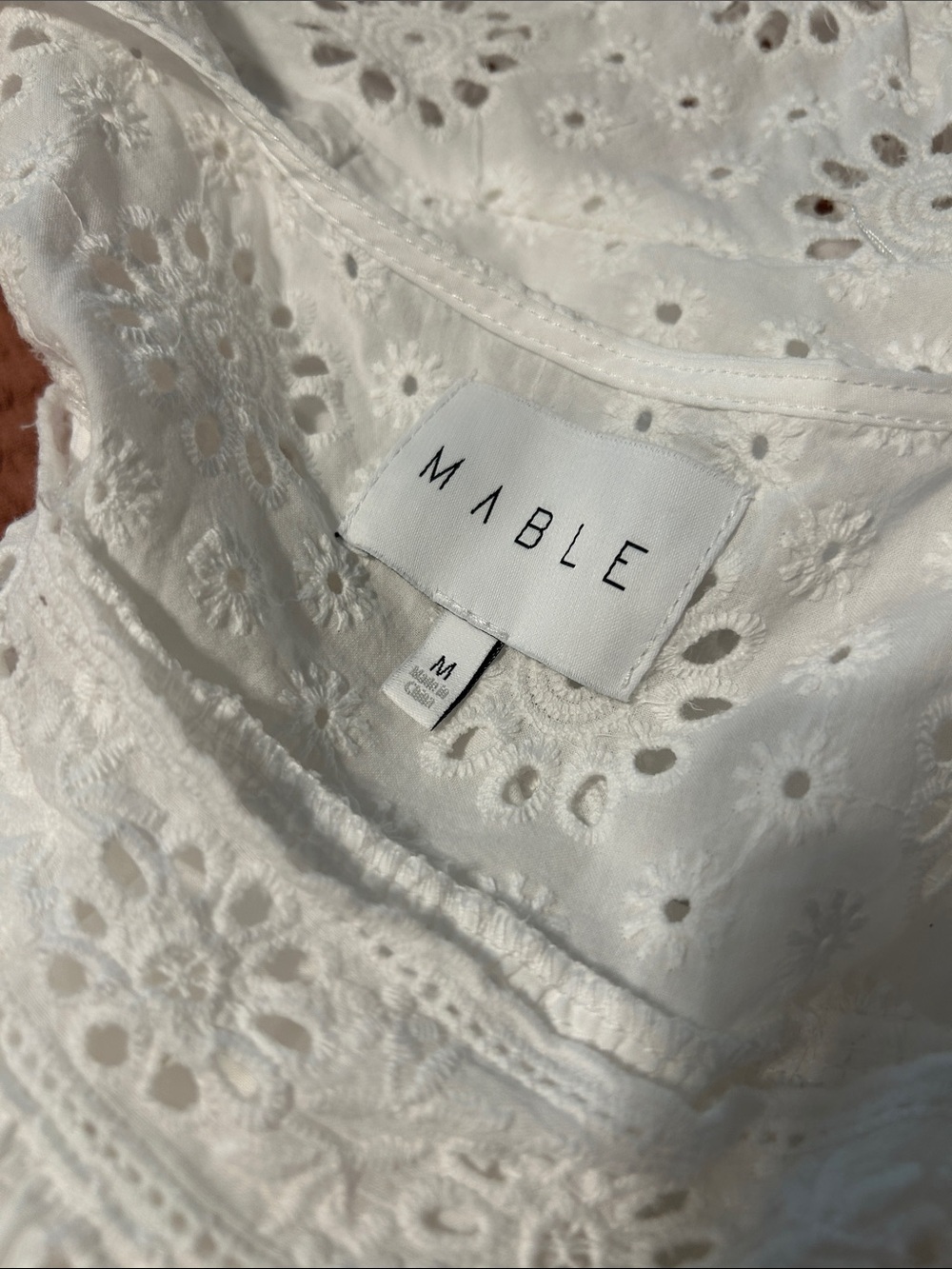 EUC- MABLE White Eyelet Short Sleeve Top & Shorts Set - medium - Picture 4 of 6